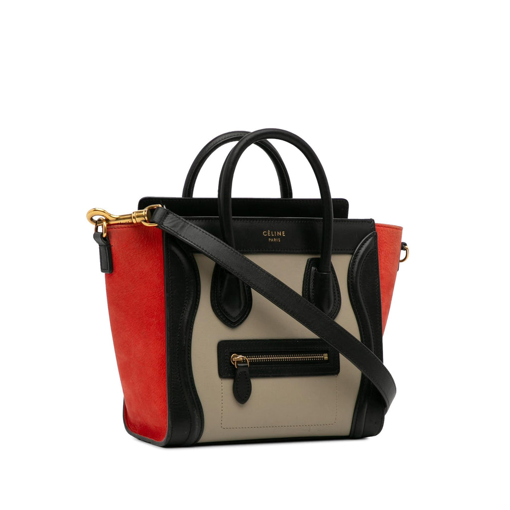 Celine Nano Luggage Tricolor Tote (SHG-J9MWsq)