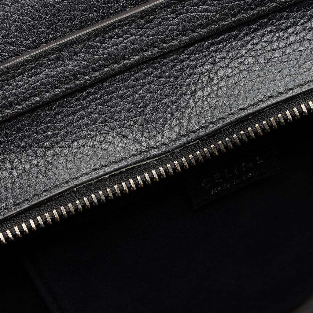 Celine Pebbled Leather Nano Luggage Tote (SHF-fk9HTz)