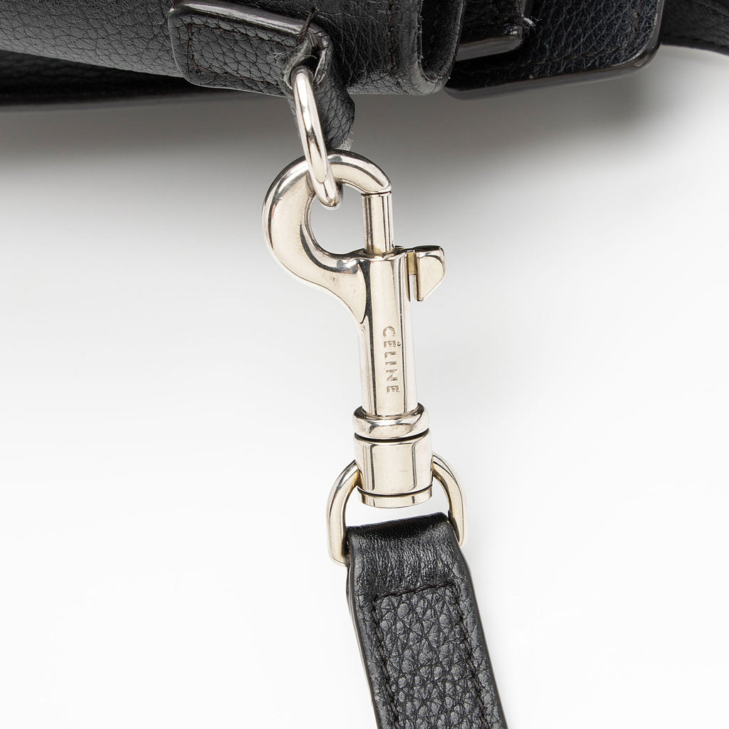 Celine Pebbled Leather Nano Luggage Tote (SHF-fk9HTz)
