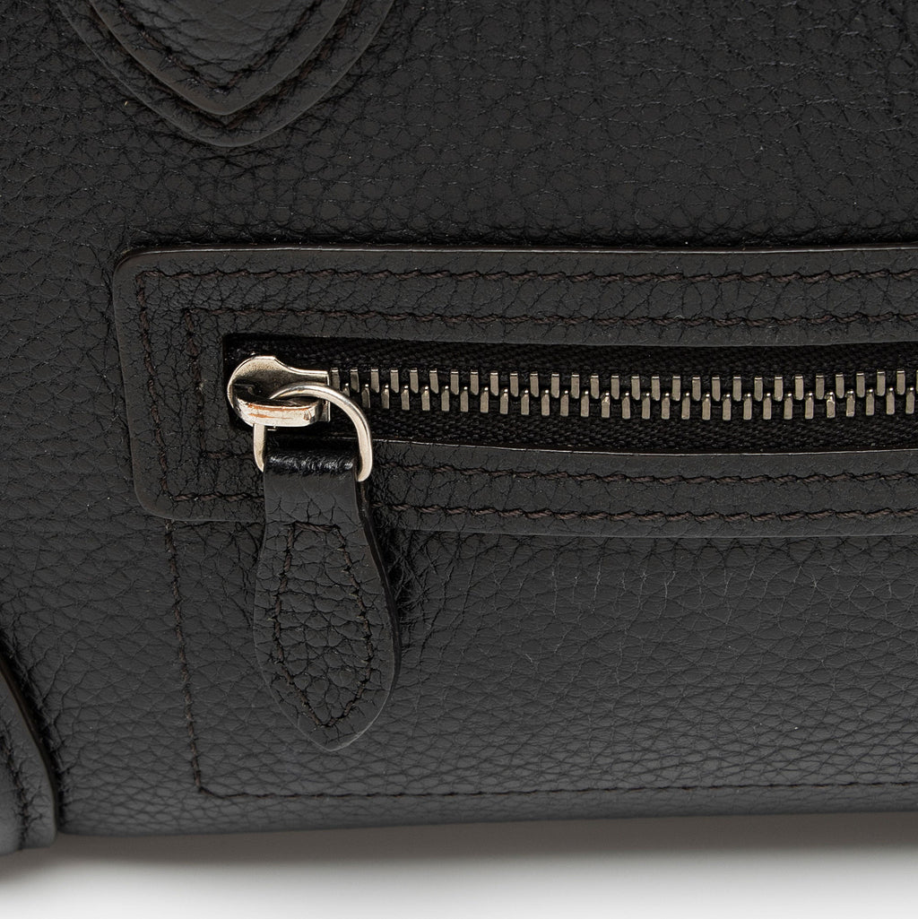 Celine Pebbled Leather Nano Luggage Tote (SHF-fk9HTz)