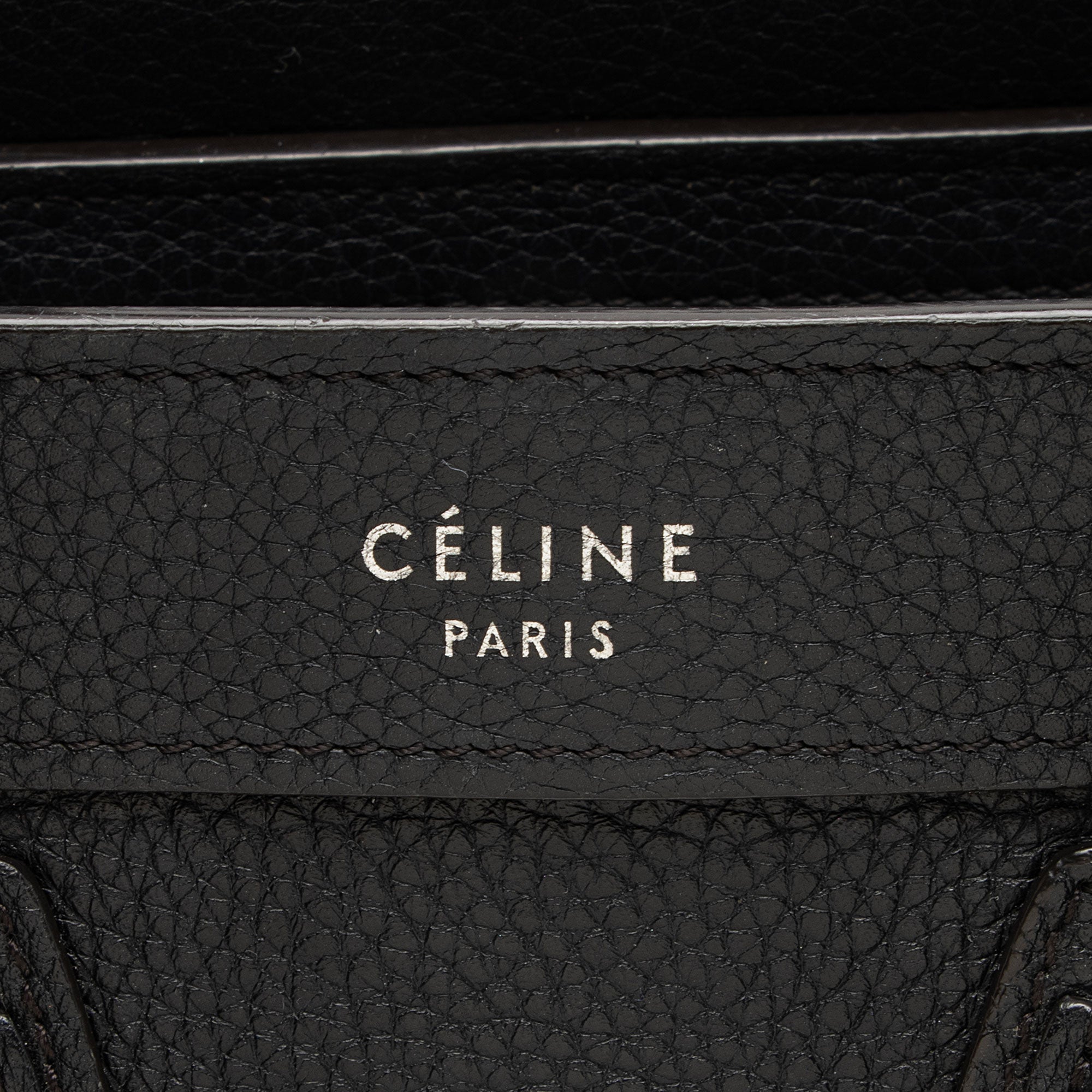 Celine Pebbled Leather Nano Luggage Tote (SHF-fk9HTz)
