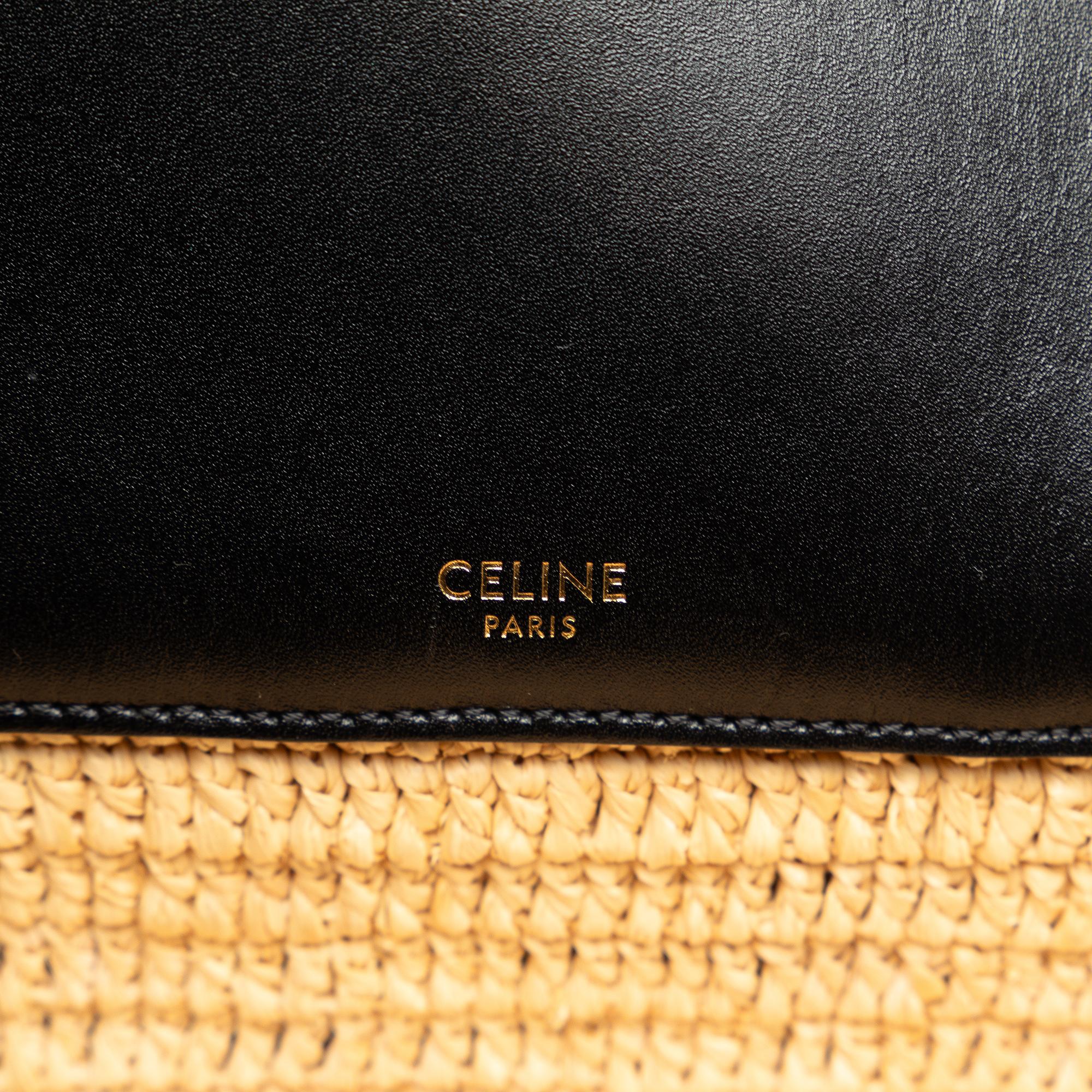 Celine Raffia Basket Satchel (SHG-tjDLMJ)