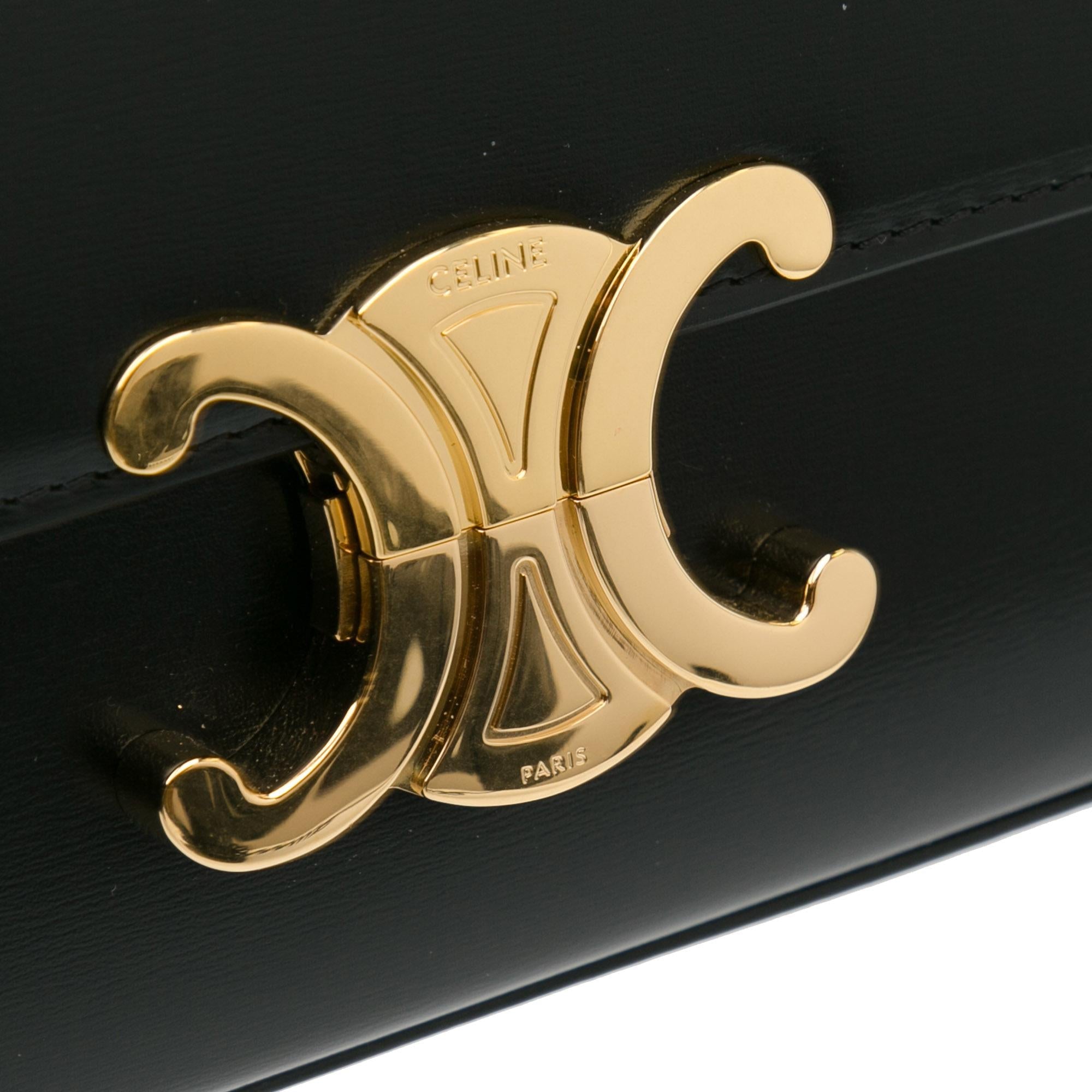 Celine Shiny Calfskin Claude Shoulder Bag (SHG-UEum9T)