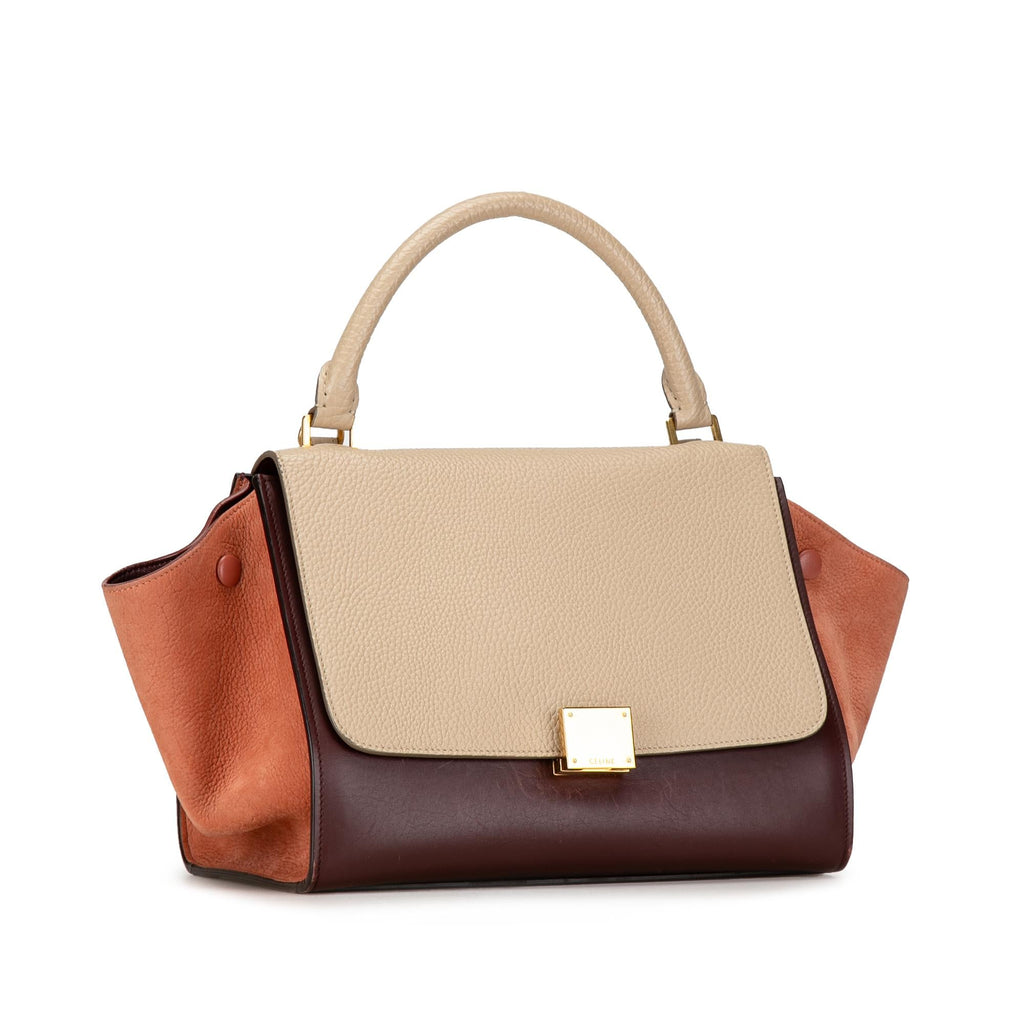 Celine Small Tricolor Trapeze Satchel (SHG-i8z7ZT)