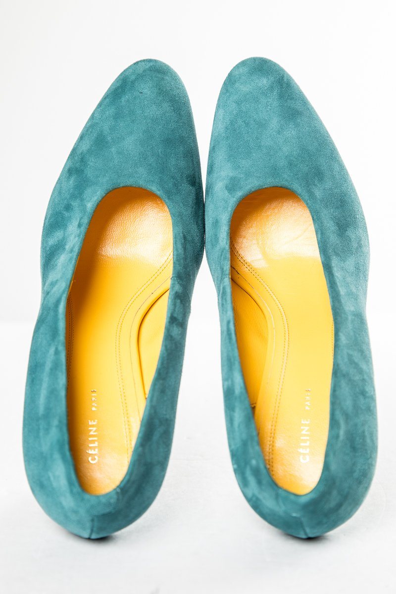CÃƒÆ’Ã‚Â©line Teal Suede Pumps 36 Sale