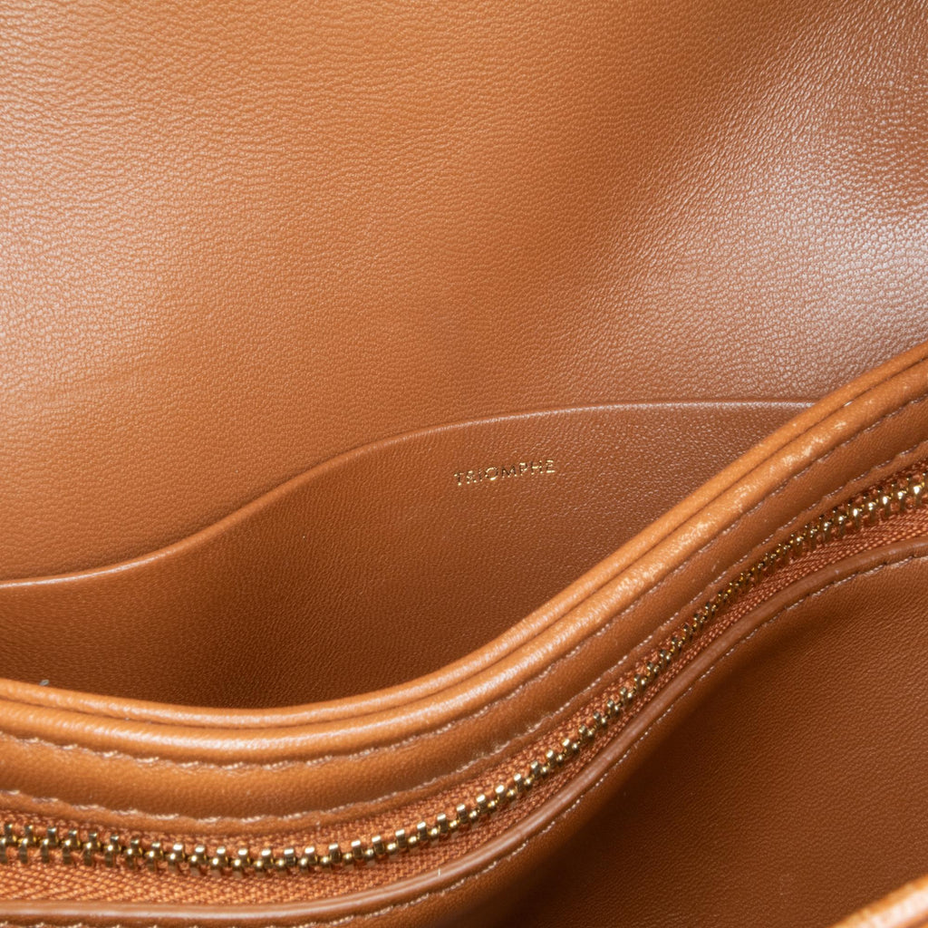 Celine Teen Embroidered Canvas Triomphe Crossbody (SHG-fY2a1z)