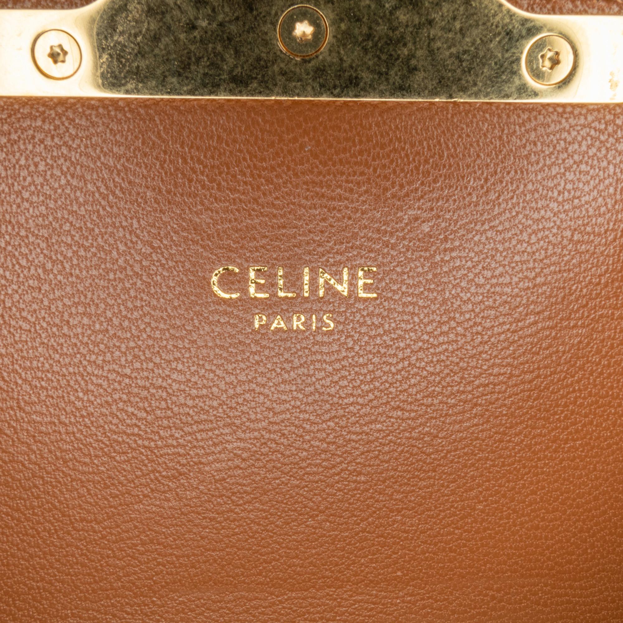 Celine Teen Embroidered Canvas Triomphe Crossbody (SHG-fY2a1z)