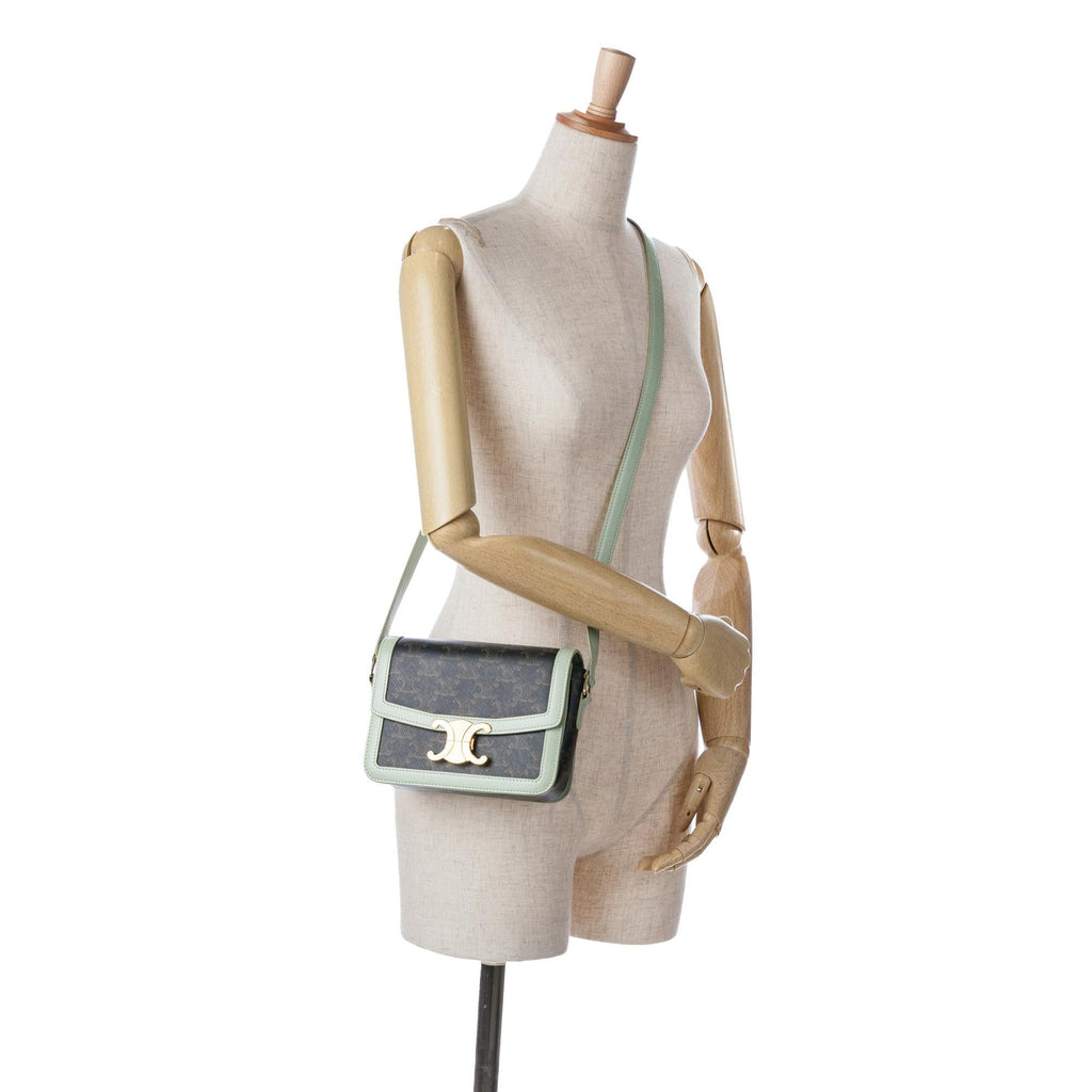 Celine Teen Triomphe Coated Canvas Crossbody (SHG-BkfEzs)