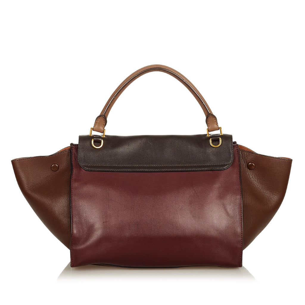 Celine Trapeze Bicolor Leather Satchel (SHG-26435)