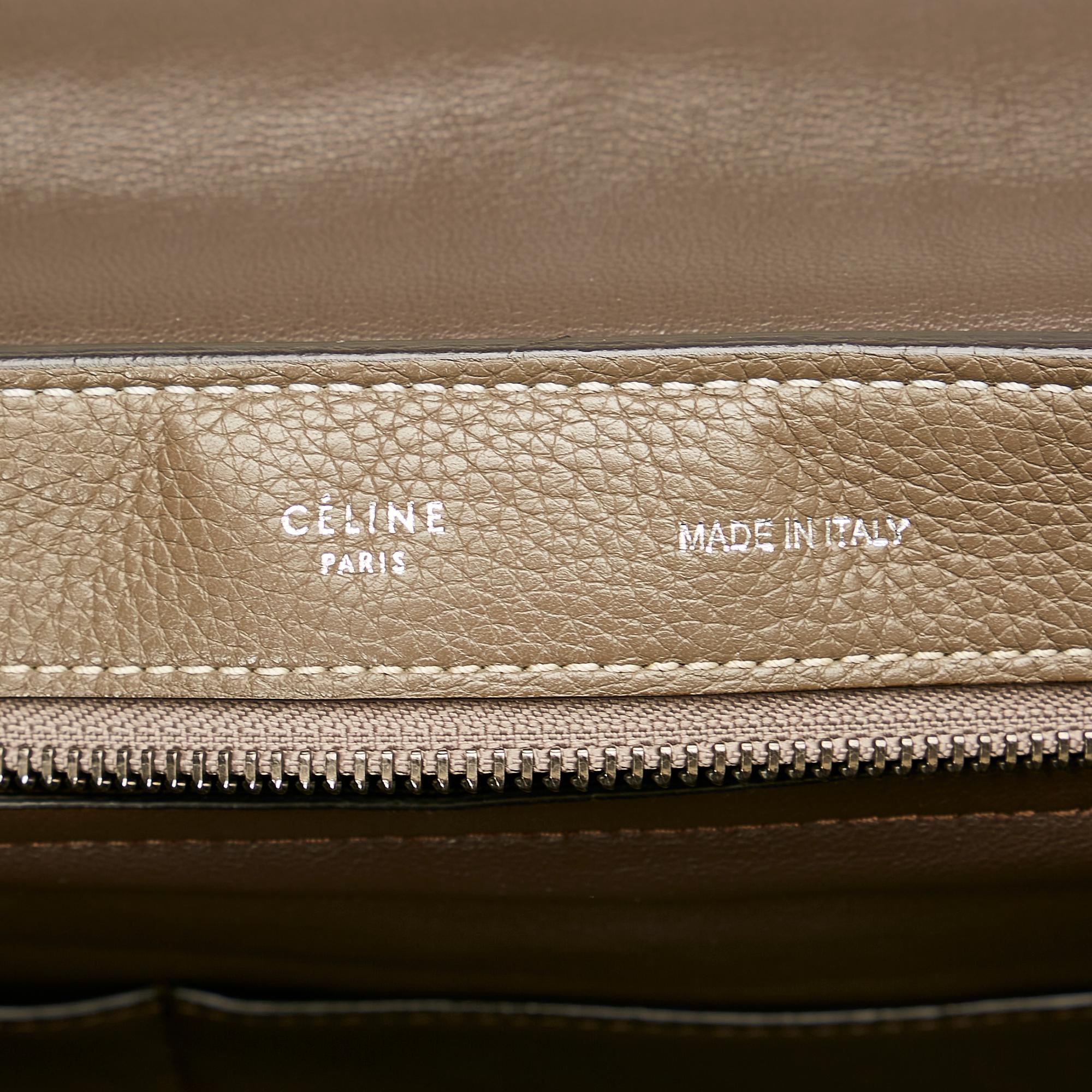 Celine Trapeze Leather Satchel (SHG-25442)