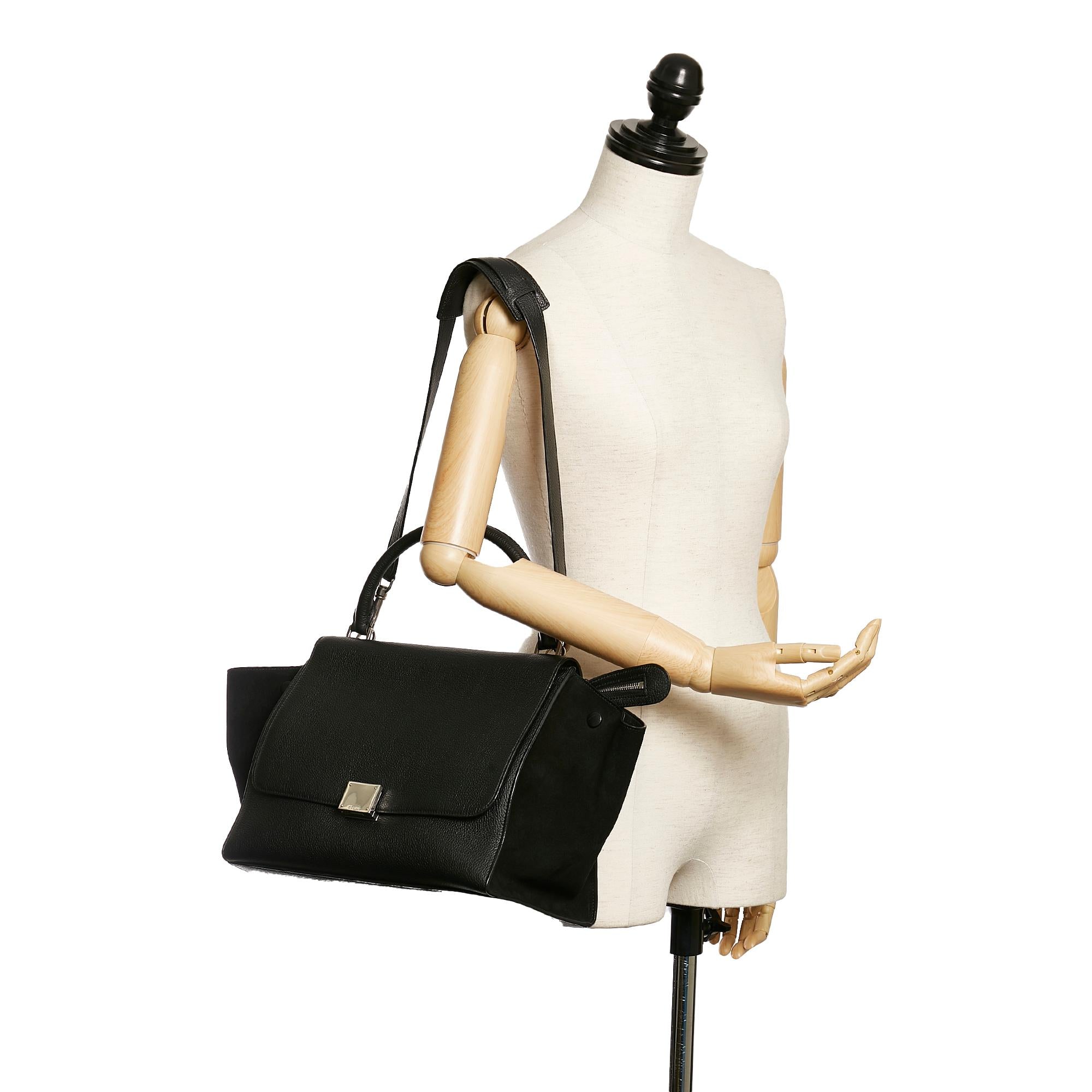 Celine Trapeze Leather Satchel (SHG-30491)