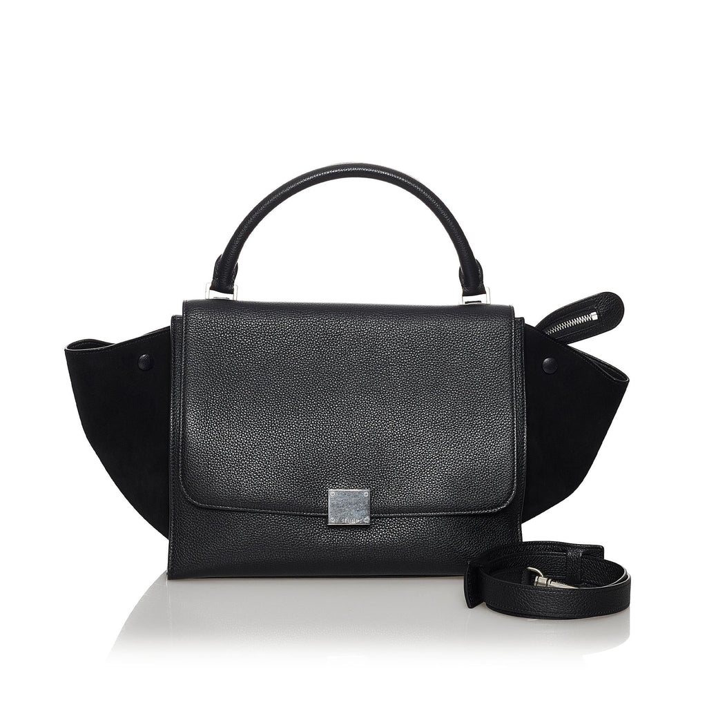 Celine Trapeze Leather Satchel (SHG-30491)