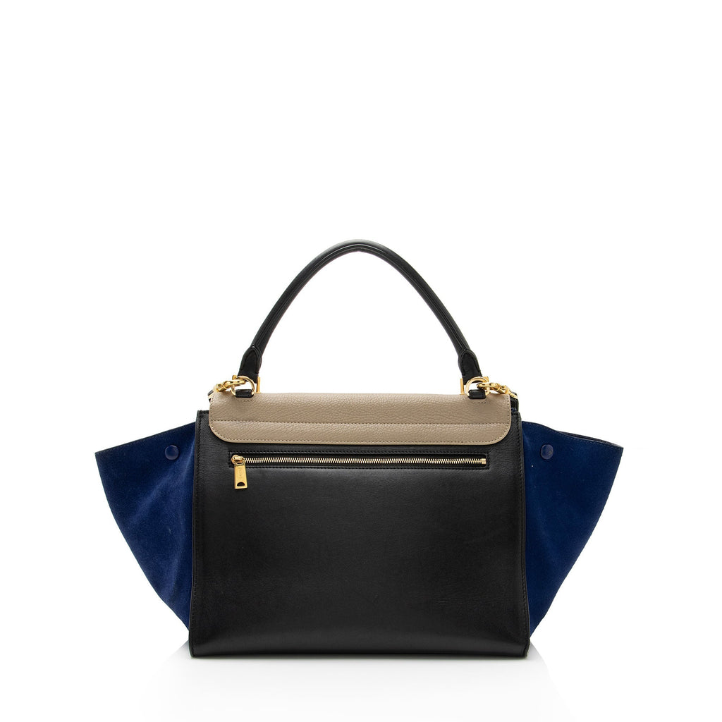 Celine Tricolor Calfskin Medium Trapeze Bag (SHF-BGiPD7)