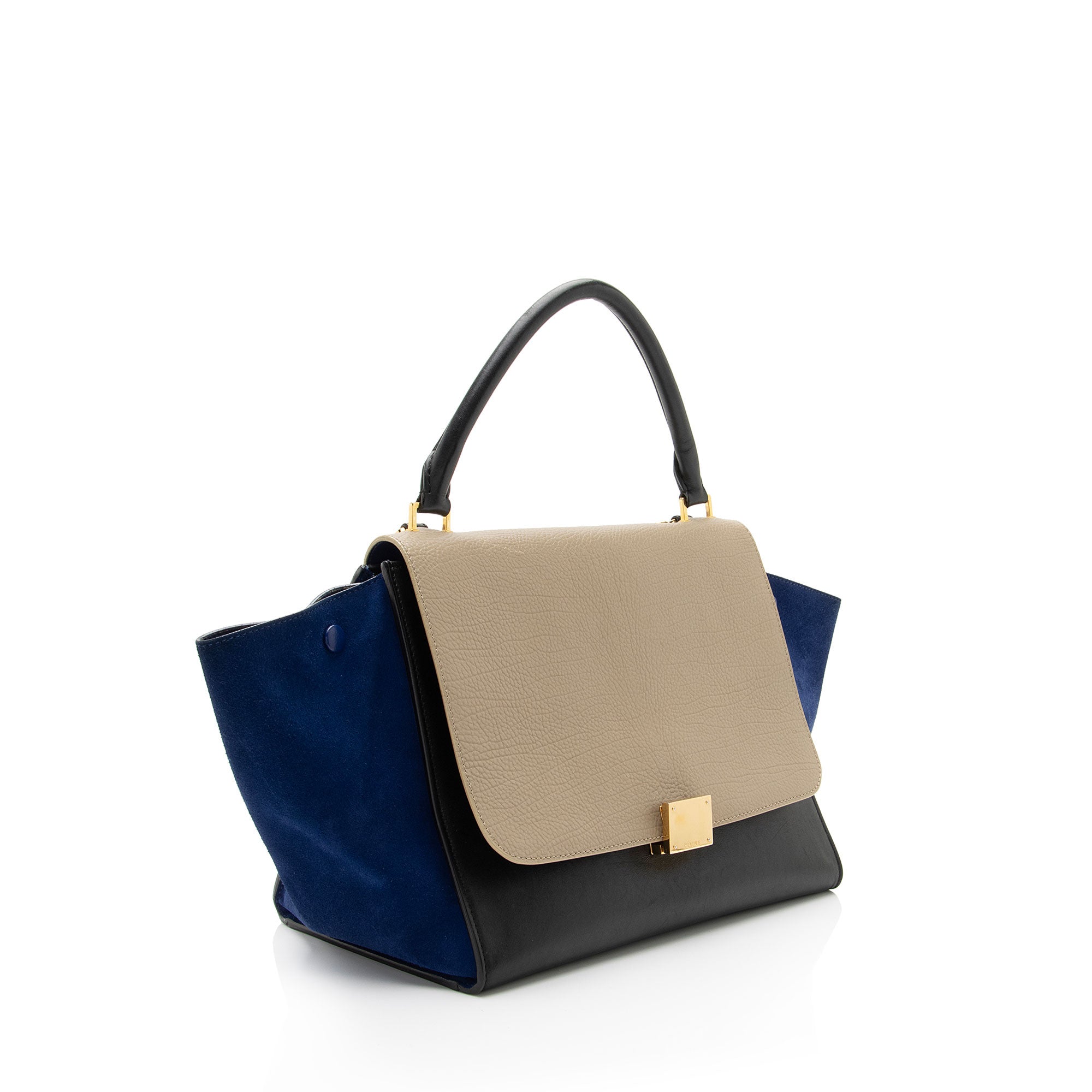 Celine Tricolor Calfskin Medium Trapeze Bag (SHF-BGiPD7)
