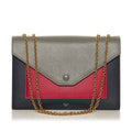 Celine Tricolor Pocket Envelope Leather Shoulder Bag (SHG-vdfVYD)