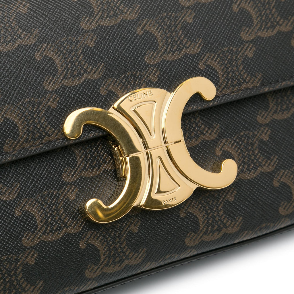 Celine Triomphe Calfskin Claude Shoulder Bag (SHG-bdLDog)