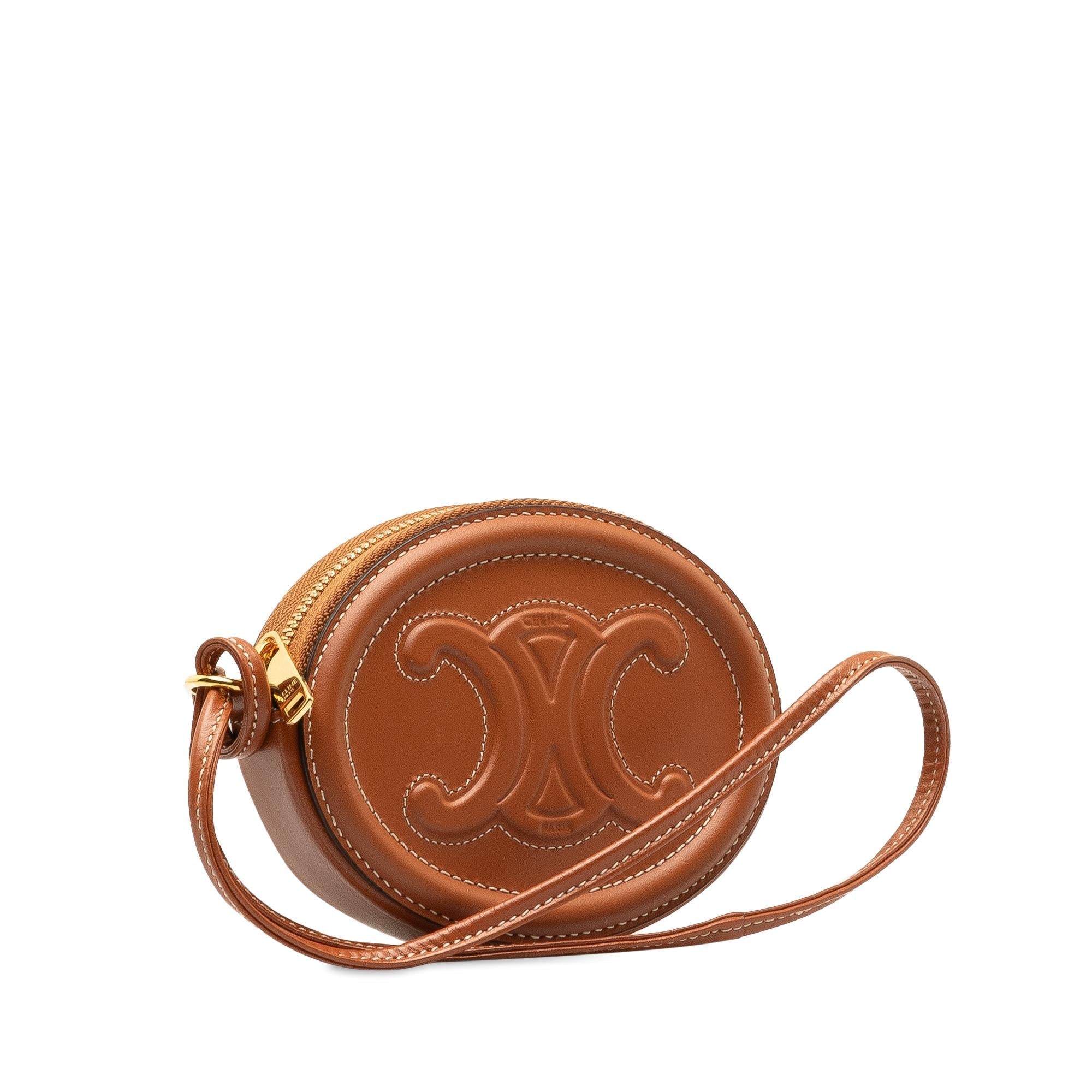 Celine Triomphe Cuir Oval Clutch (SHG-wvHwb7)