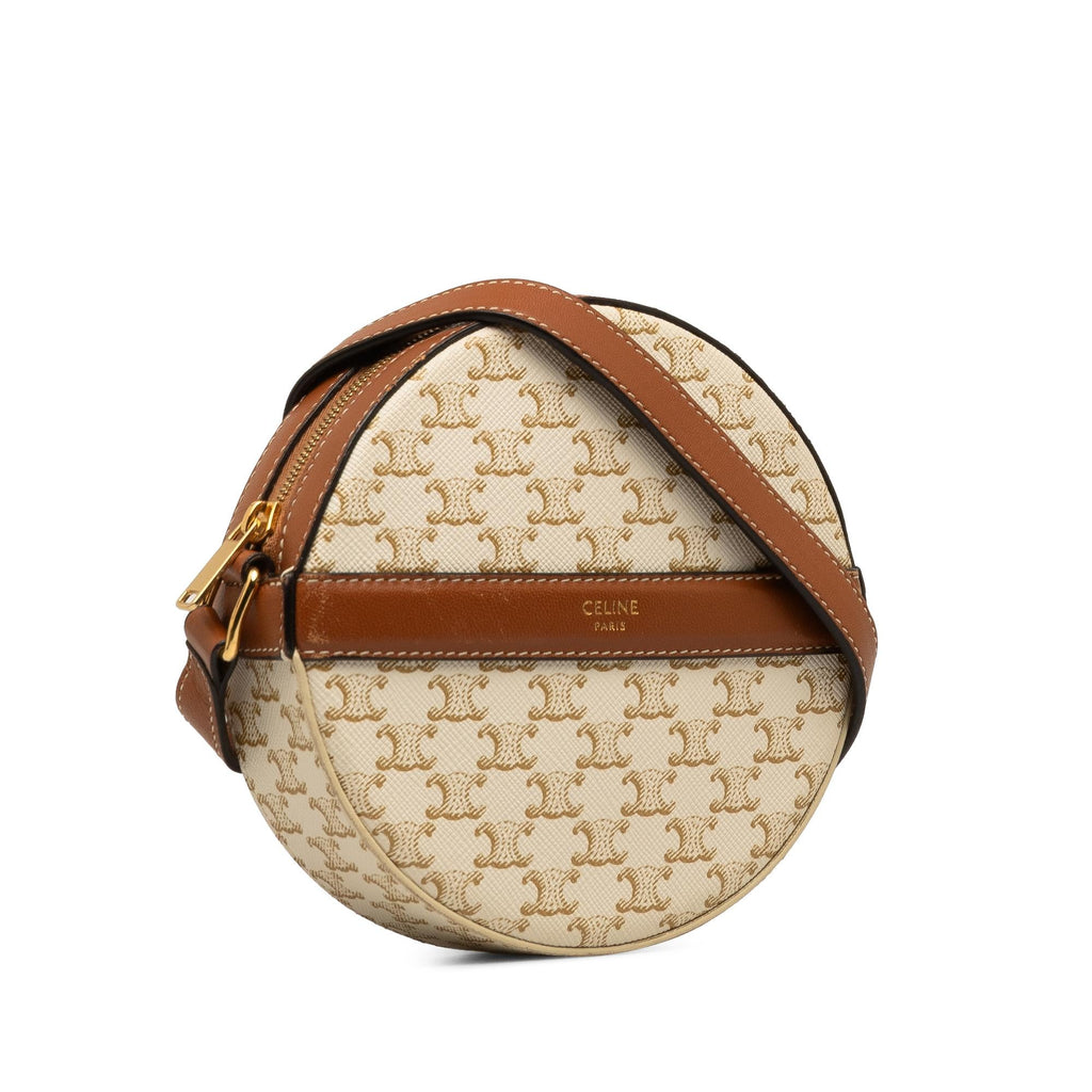 Celine Triomphe Round Purse on Strap (SHG-0ZXDtG)