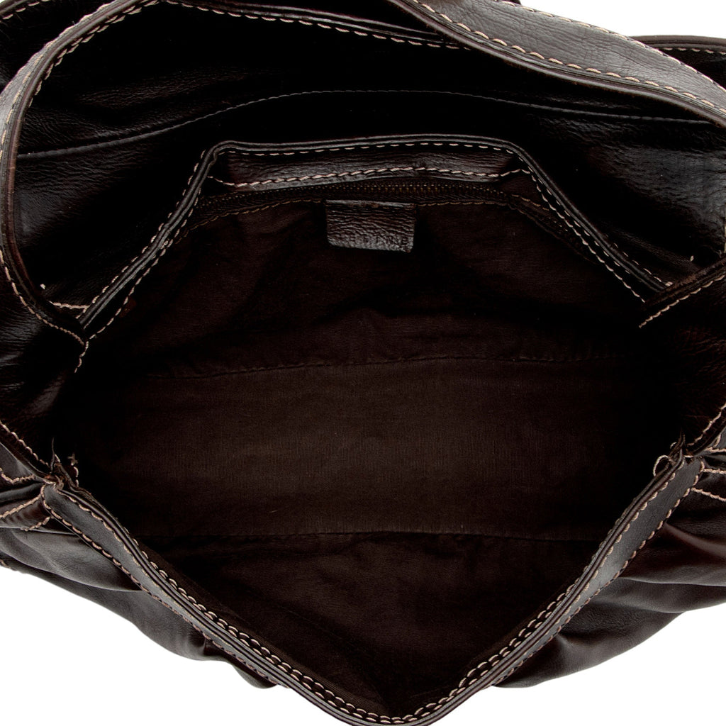 Celine Vintage Leather Buckle Shoulder Bag (SHF-2mqWEo)
