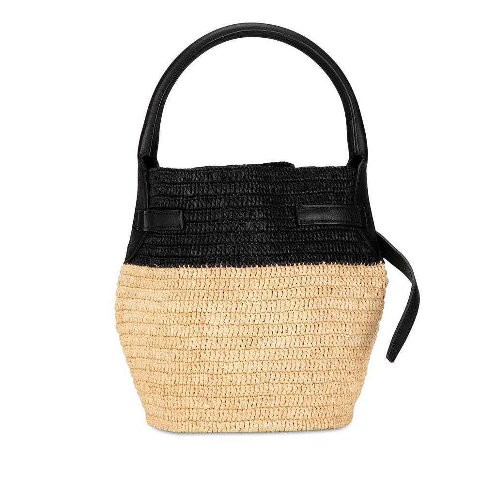 Celine Woven Raffia Nano Bucket Bag (SHG-LfAT5v)