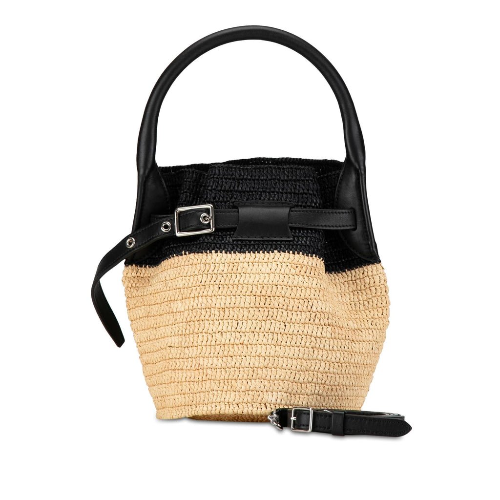 Celine Woven Raffia Nano Bucket Bag (SHG-LfAT5v)