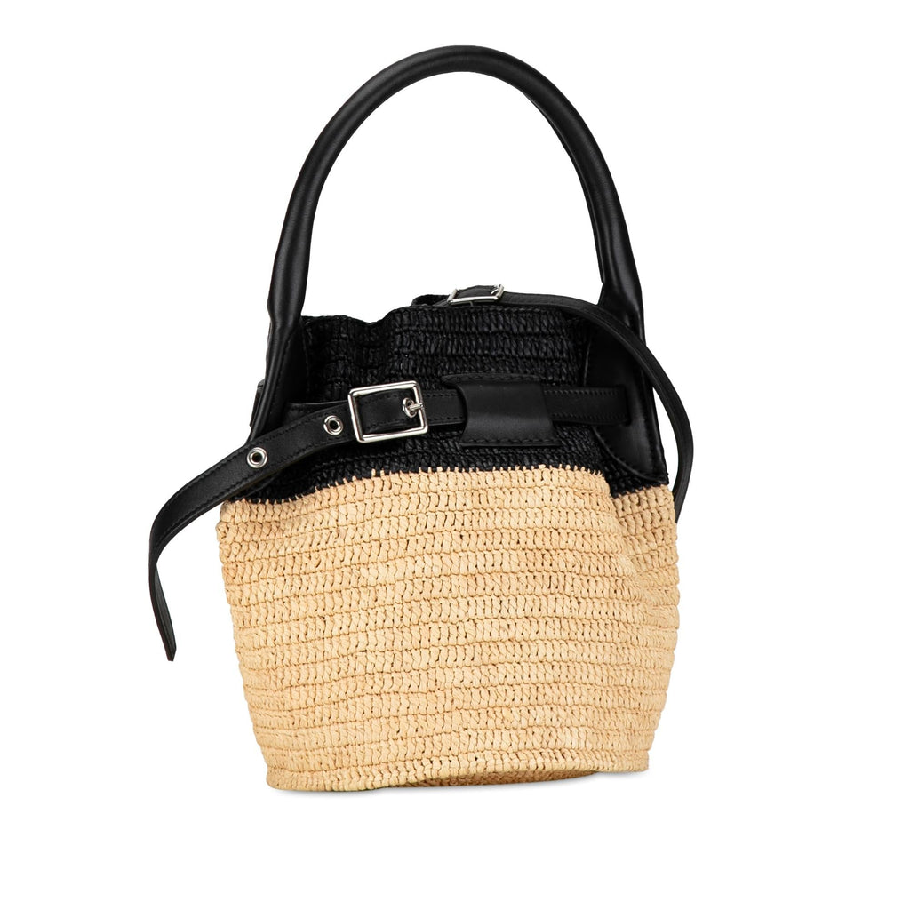 Celine Woven Raffia Nano Bucket Bag (SHG-LfAT5v)