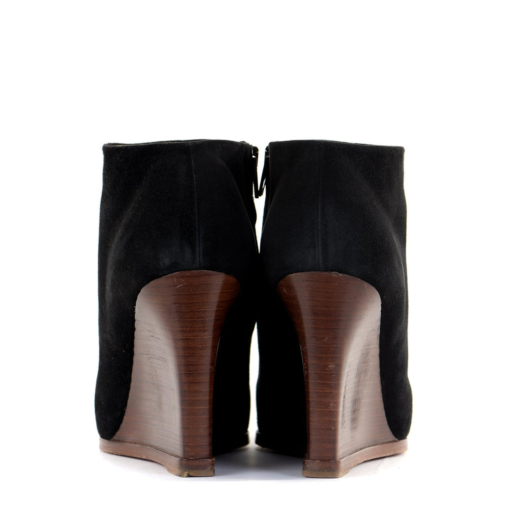 Black Suede Wedge Boots