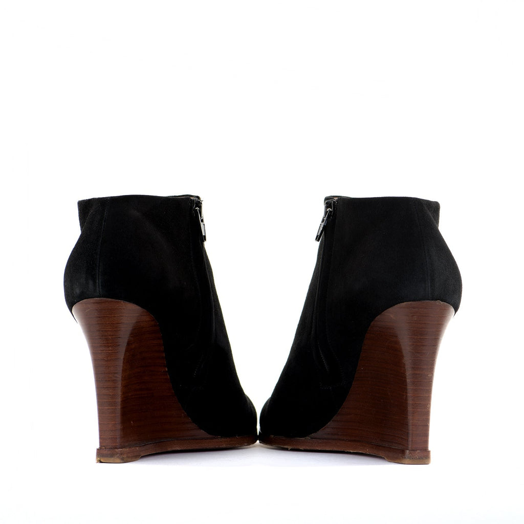 Black Suede Wedge Boots