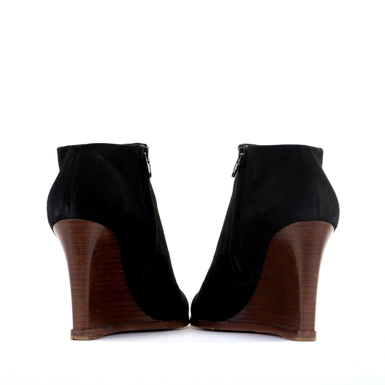 Black Suede Wedge Boots