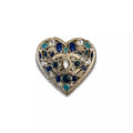 CHANEL BLUE HEART BROOCH