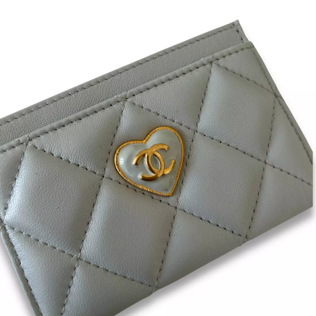 CHANEL BLUE LEATHER CLASSIC CARD HOLDER