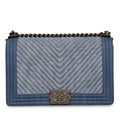 Chanel Denim Chevron Boy Bag - Medium