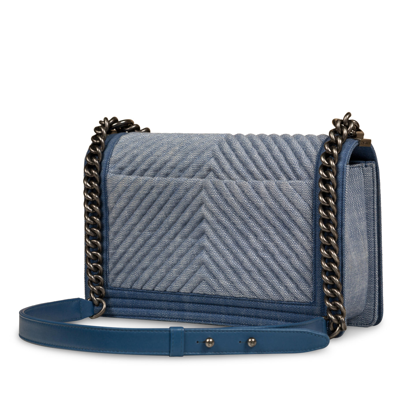 Chanel Denim Chevron Boy Bag - Medium
