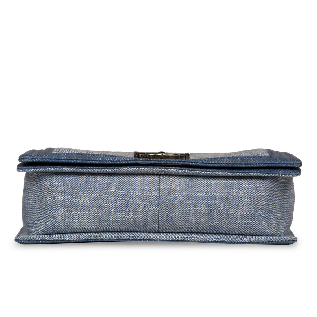 Chanel Denim Chevron Boy Bag - Medium