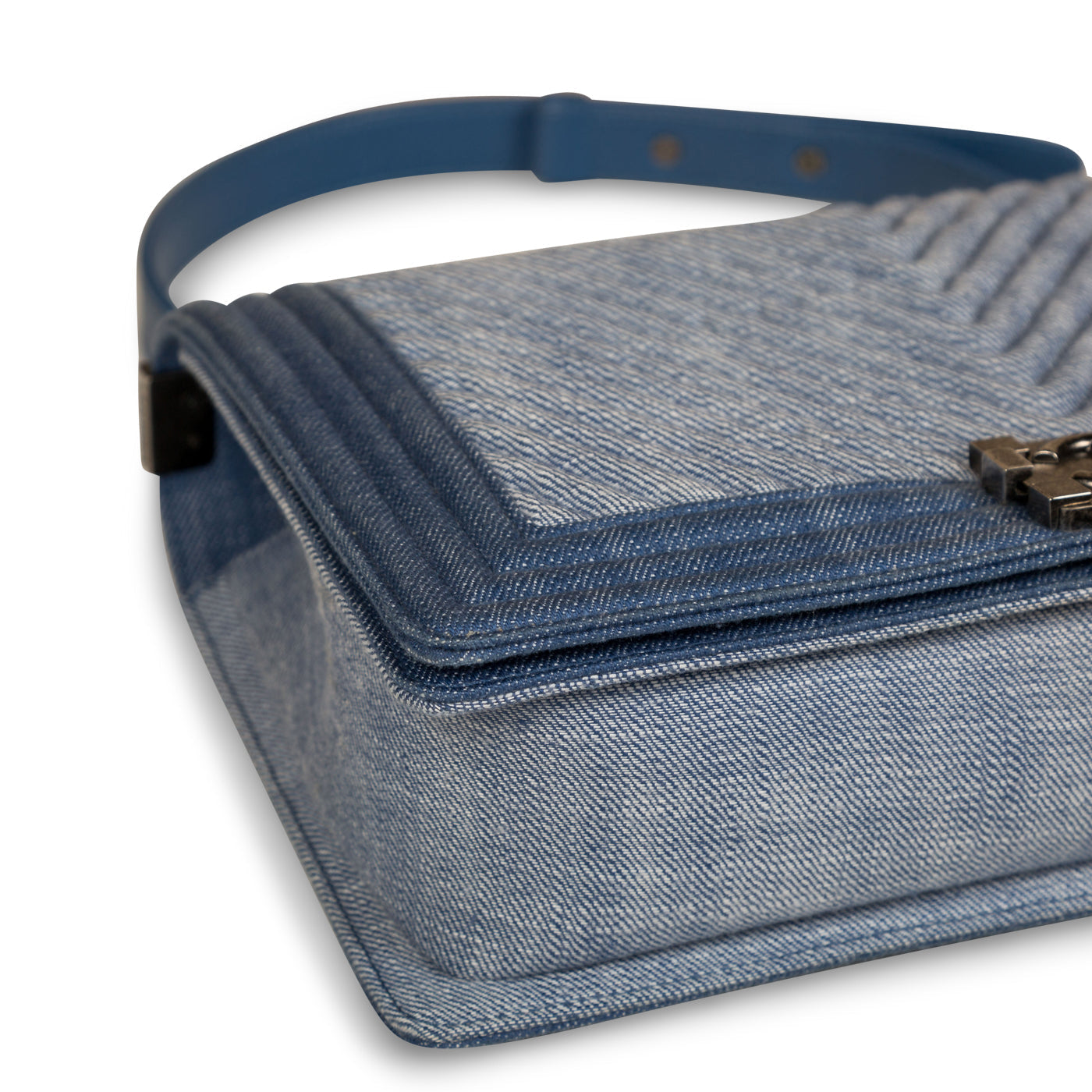 Chanel Denim Chevron Boy Bag - Medium
