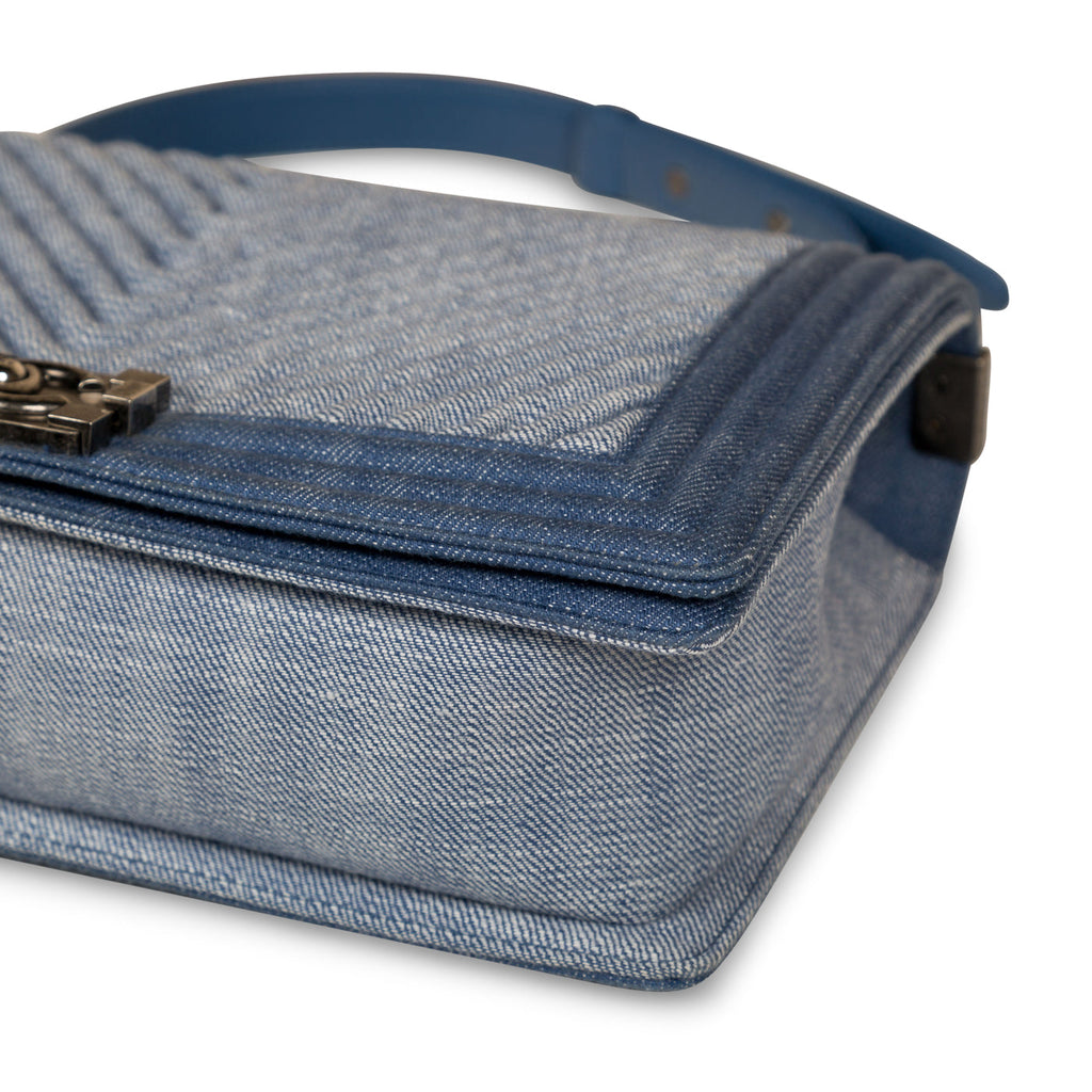 Chanel Denim Chevron Boy Bag - Medium