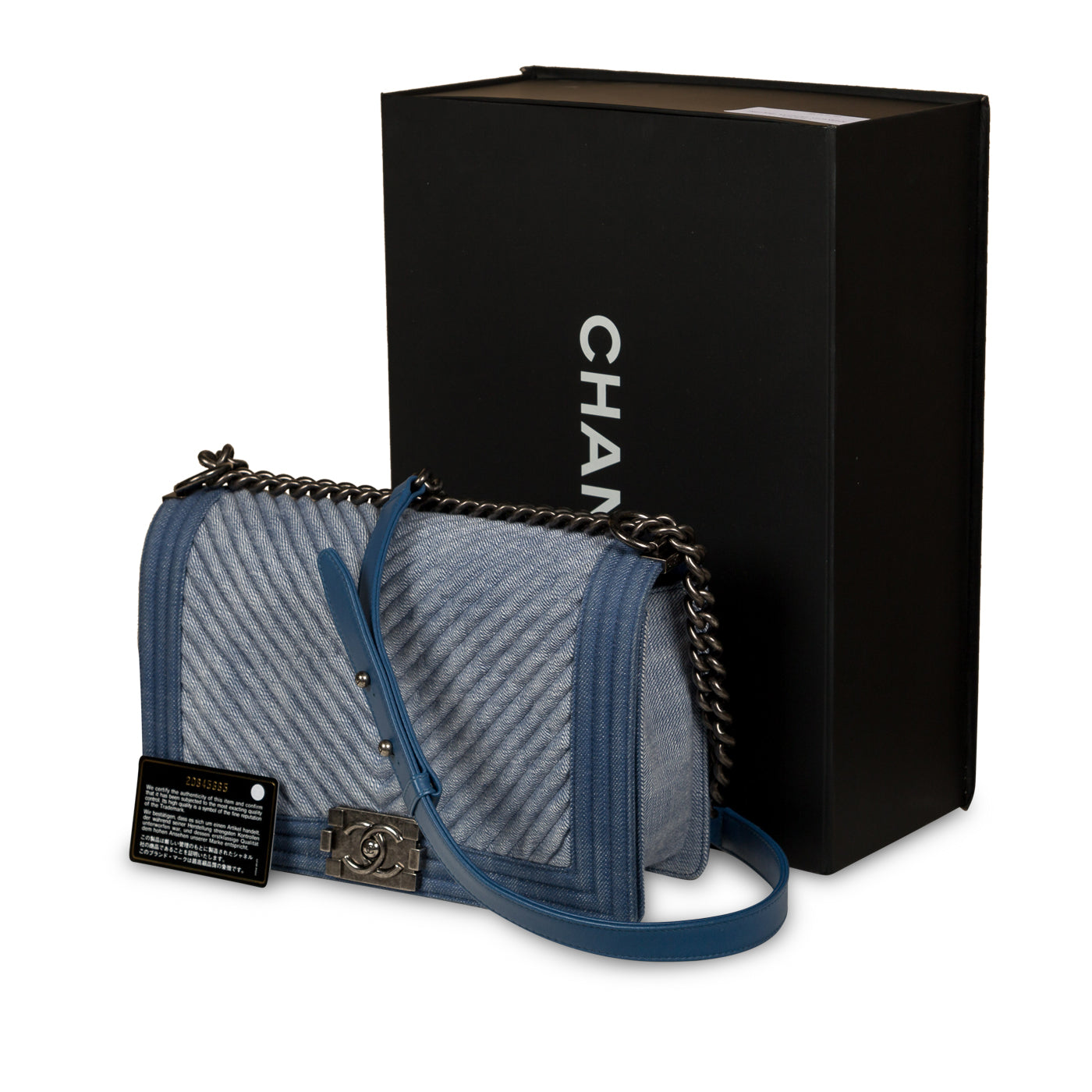 Chanel Denim Chevron Boy Bag - Medium