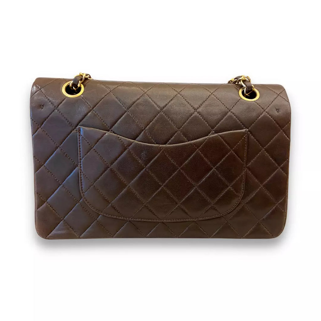 CHANEL BROWN LEATHER TIMELESS CLASSIQUE FLAP BAG