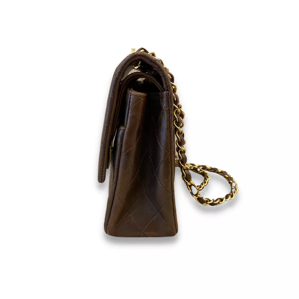 CHANEL BROWN LEATHER TIMELESS CLASSIQUE FLAP BAG