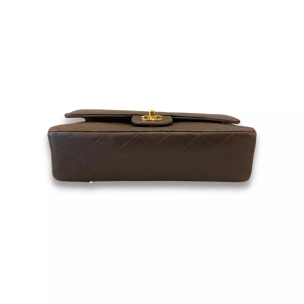 CHANEL BROWN LEATHER TIMELESS CLASSIQUE FLAP BAG
