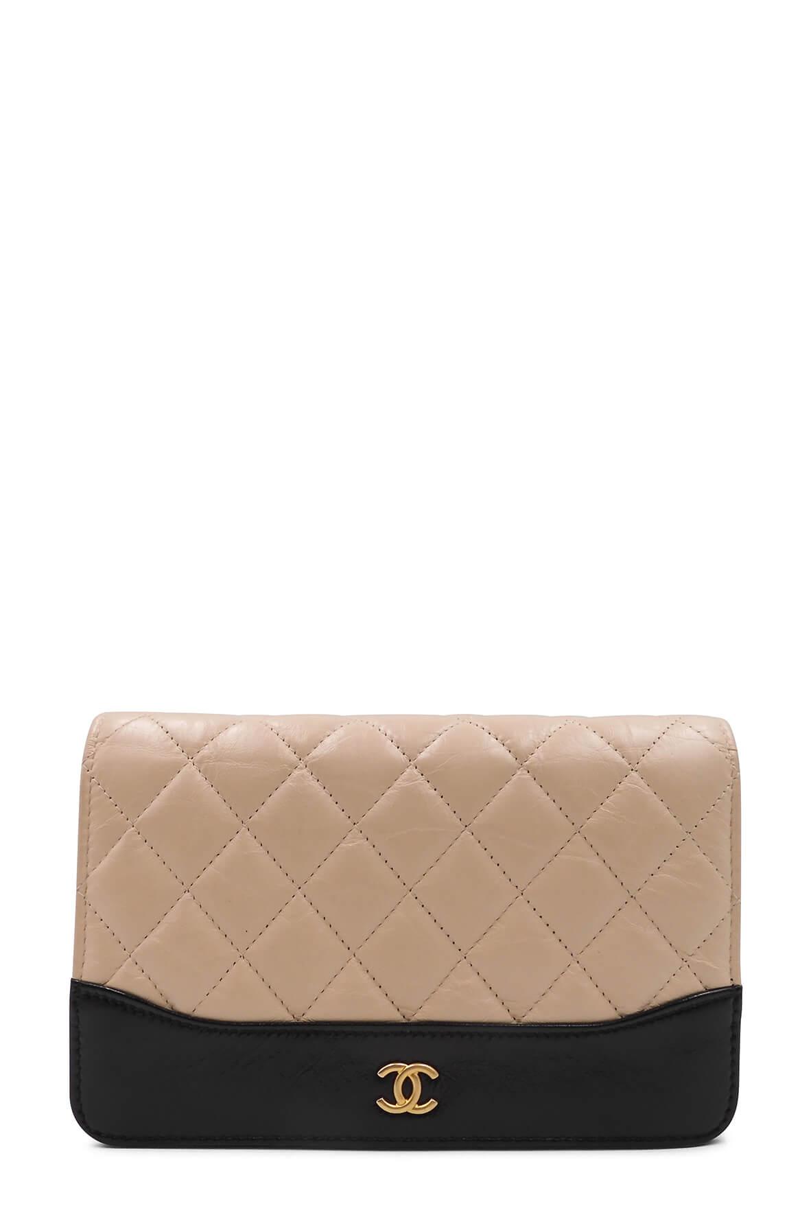 Gabrielle Wallet on Chain Beige Black