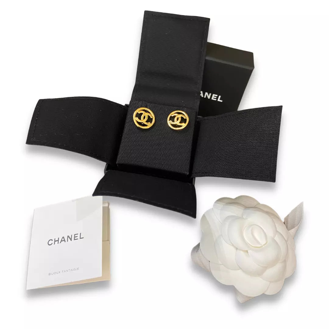 CHANEL GOLD CC EARRINGS