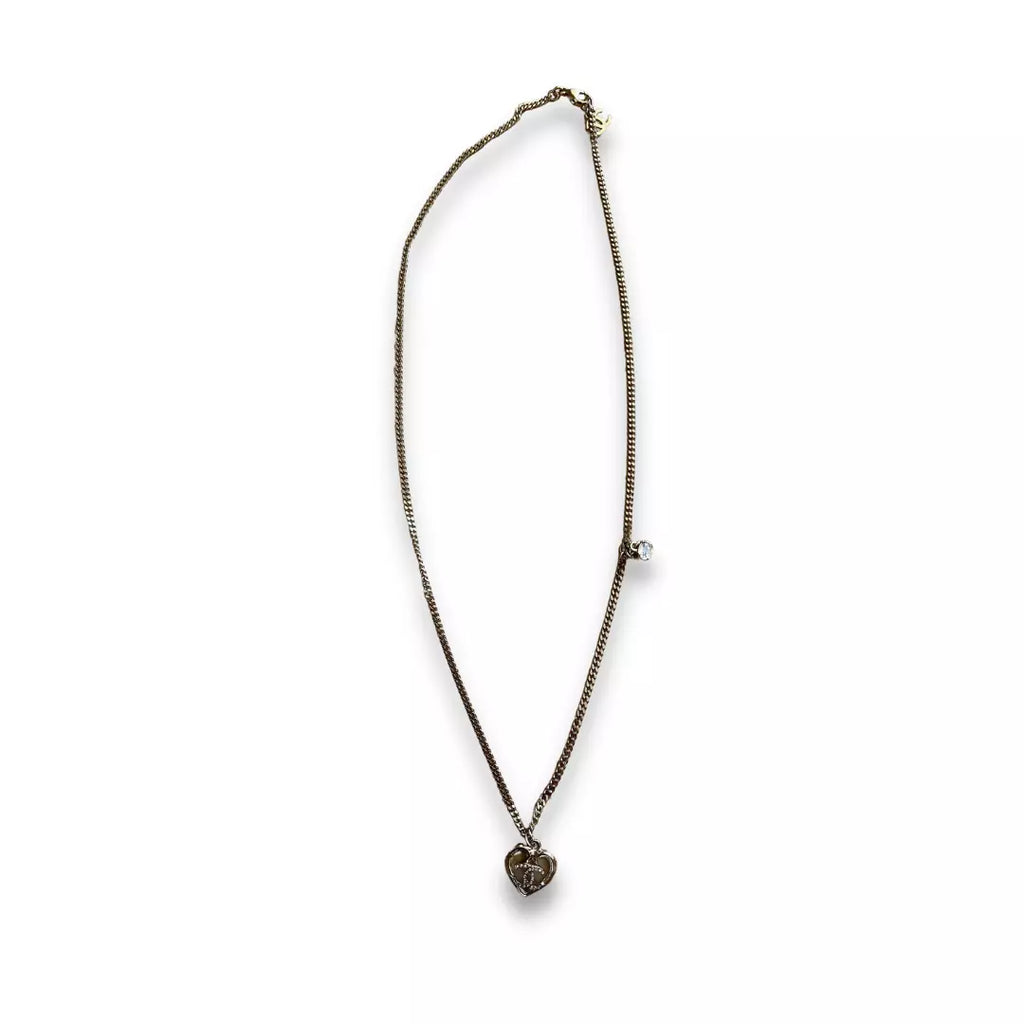 CHANEL CC HEART CRYSTAL NECKLACE