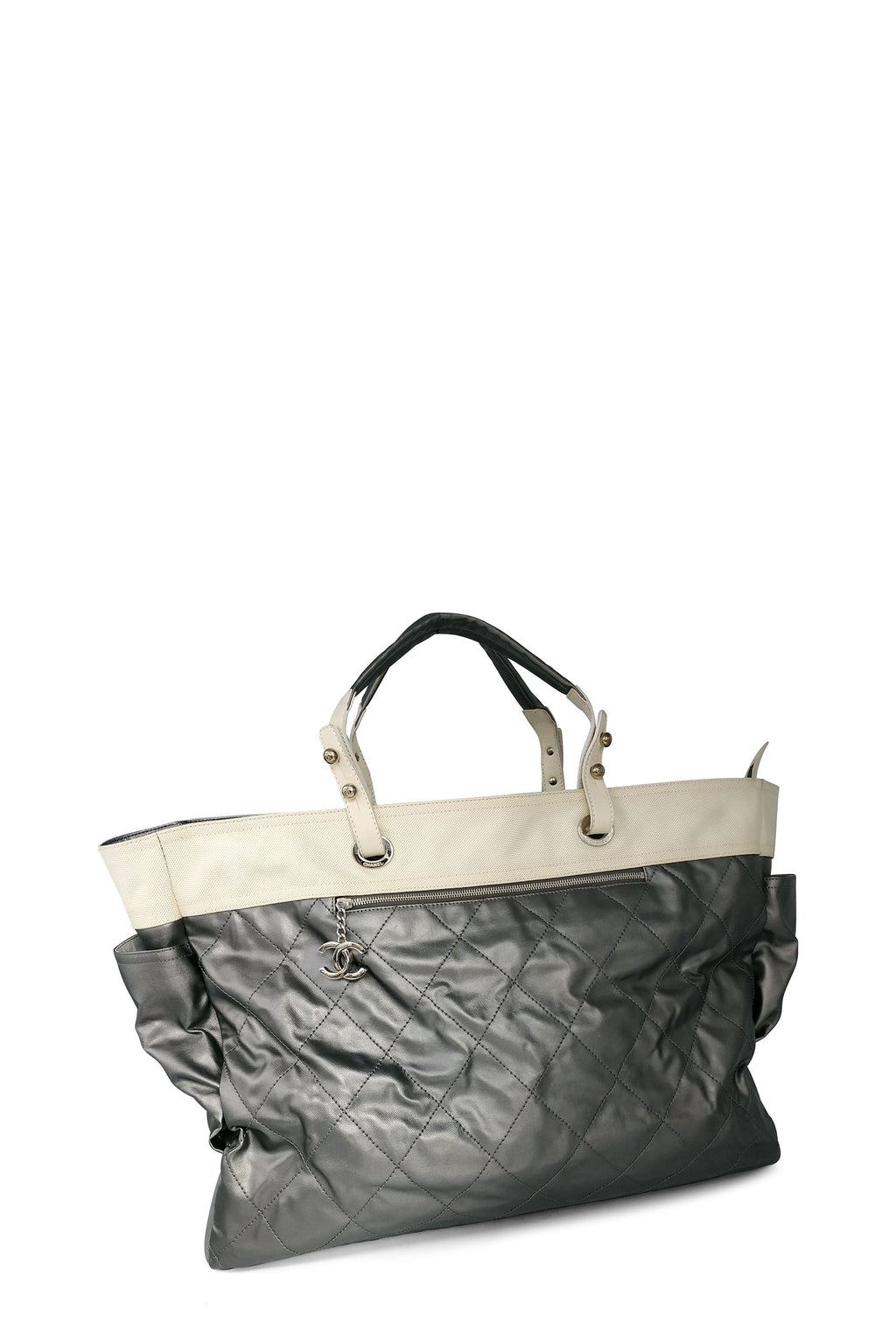 Large Paris-Biarritz Tote Off White Grey