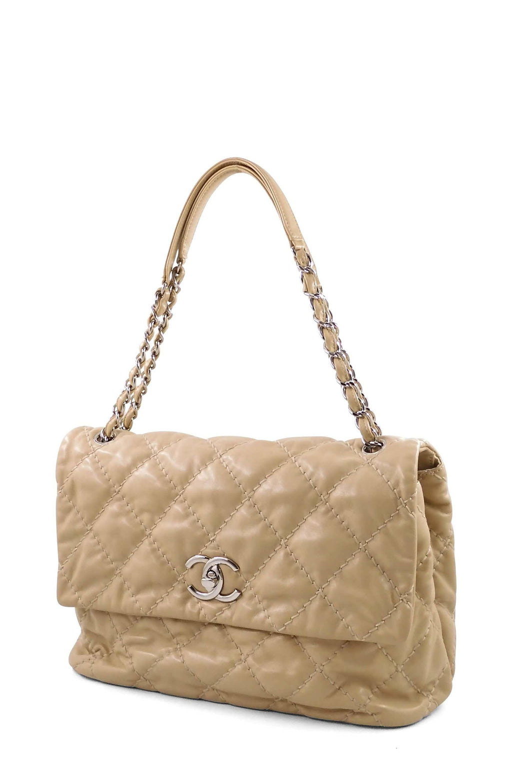 Love Me Tender Medium Flap Bag Beige