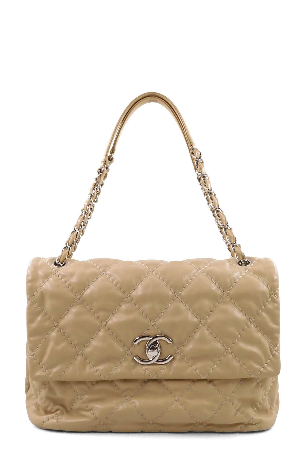 Love Me Tender Medium Flap Bag Beige