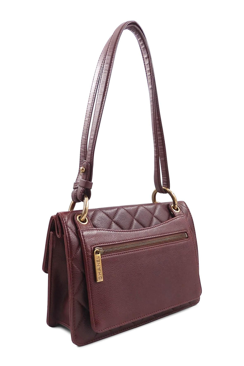 Medium Retro Class Flap Bag Maroon