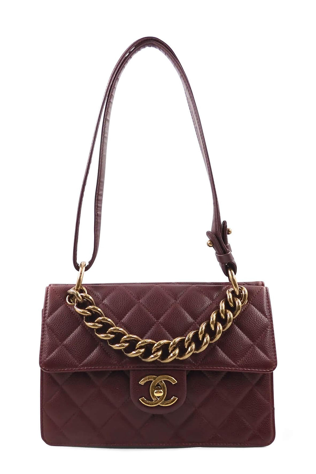 Medium Retro Class Flap Bag Maroon