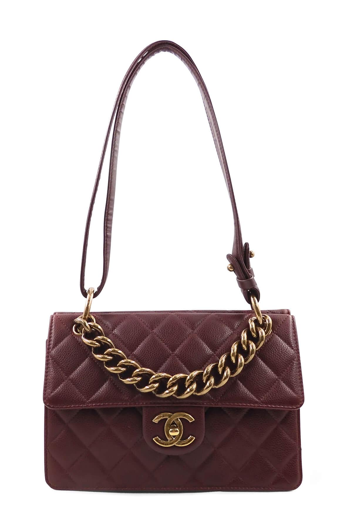 Medium Retro Class Flap Bag Maroon