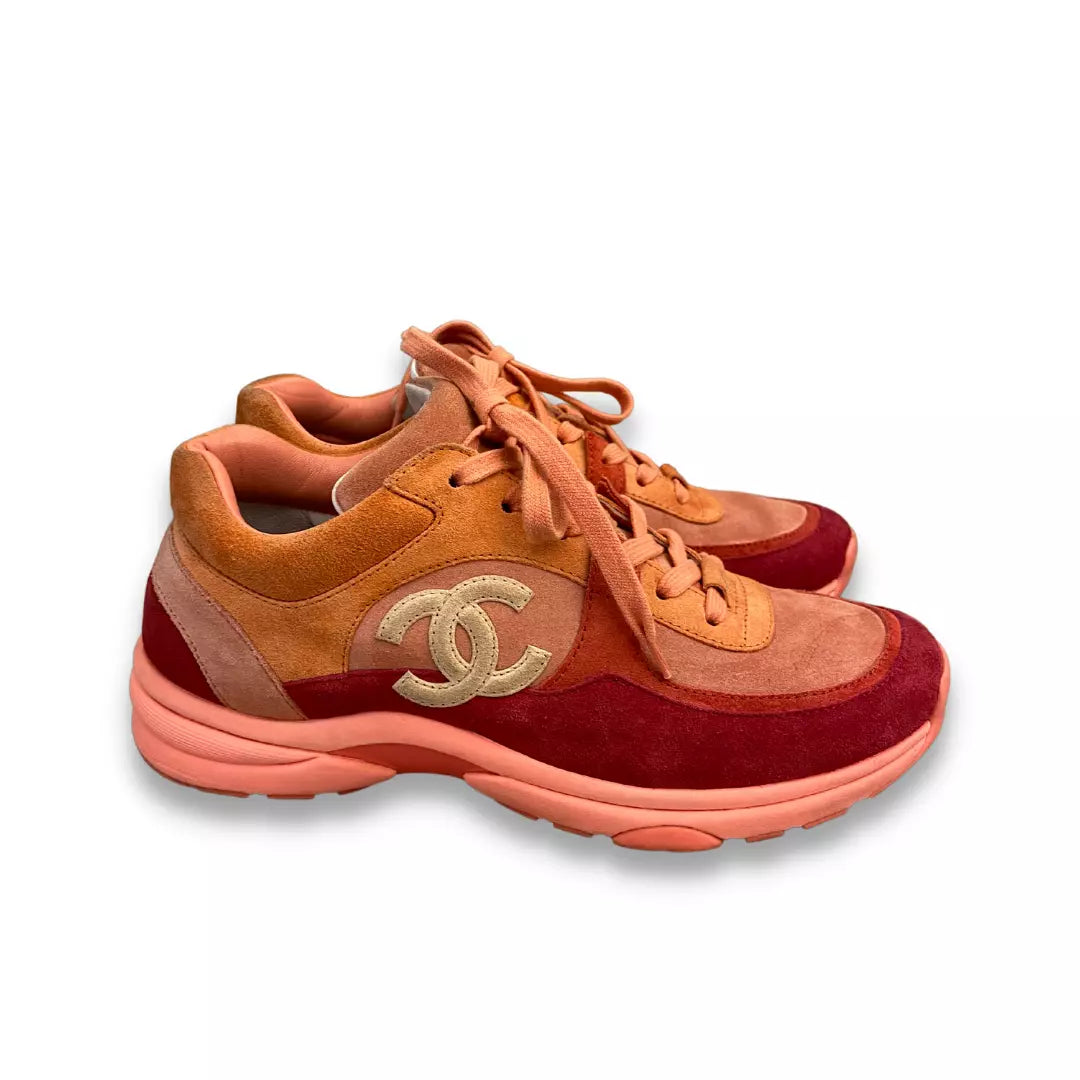 CHANEL ORANGE NEON SNEAKERS